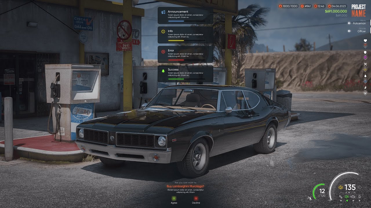 [QBCore - ESX] litehud | Questions - Notifications | Modern & Simple Desing |  Thumbnail