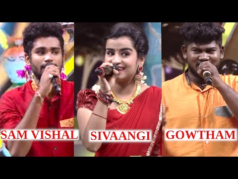 Sam Vishal Sivaangi and Gowtham super singer  | Karigalan Kala tamil song