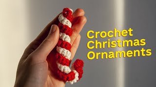 Crochet Christmas ornaments: Candy Canes | Free pattern & Tutorial