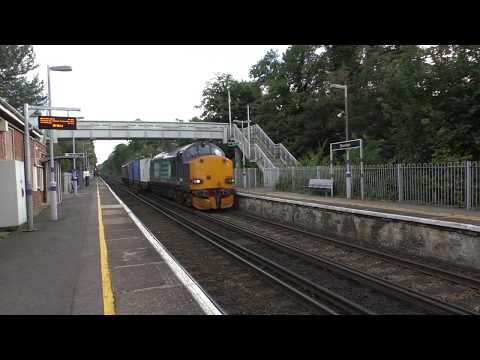 (HD) DRS 37602 & 37605 pass Shoreham working 6M95 low level nuclear waste 30/7/18