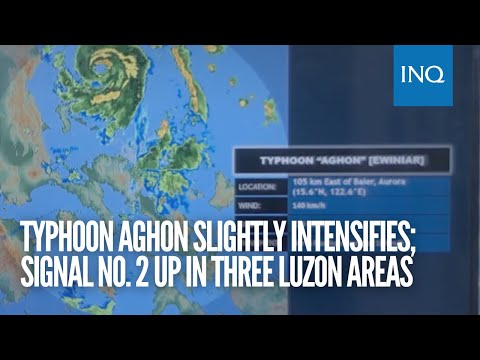 Typhoon Aghon slightly intensifies; Signal No. 2 up in three Luzon areas