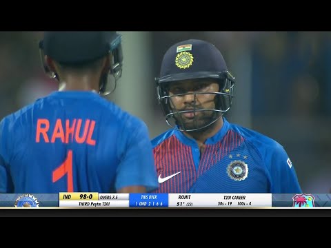 Rohit Sharma 71 (34) vs West Indies 3rd T20I 2019 Mumbai (Ball By Ball)