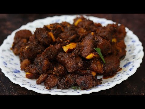Beef fry | Kerala style beef fry with Coconut Slices