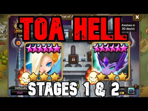 SUMMONERS WAR / TOA HELL STAGES 1 & 2 - LAIMA & ASCHUBEL - MARCH 2021