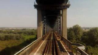 Train Passing Border Bulgaria to Romania