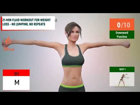 21 MIN FLUID WORKOUT FOR WEIGHT LOSS   NO JUMPING, NO REPEATS/21 წუთიანი ვარჯიში წონის დაკლებისთვი
