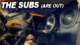 The Subs are Out! Removing a 10,000 watt Sound system - Honda Civic | RE MT 18's & Batteries