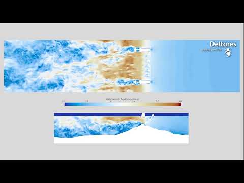Flow patterns around the Eastern Scheldt tidal turbines during ebb