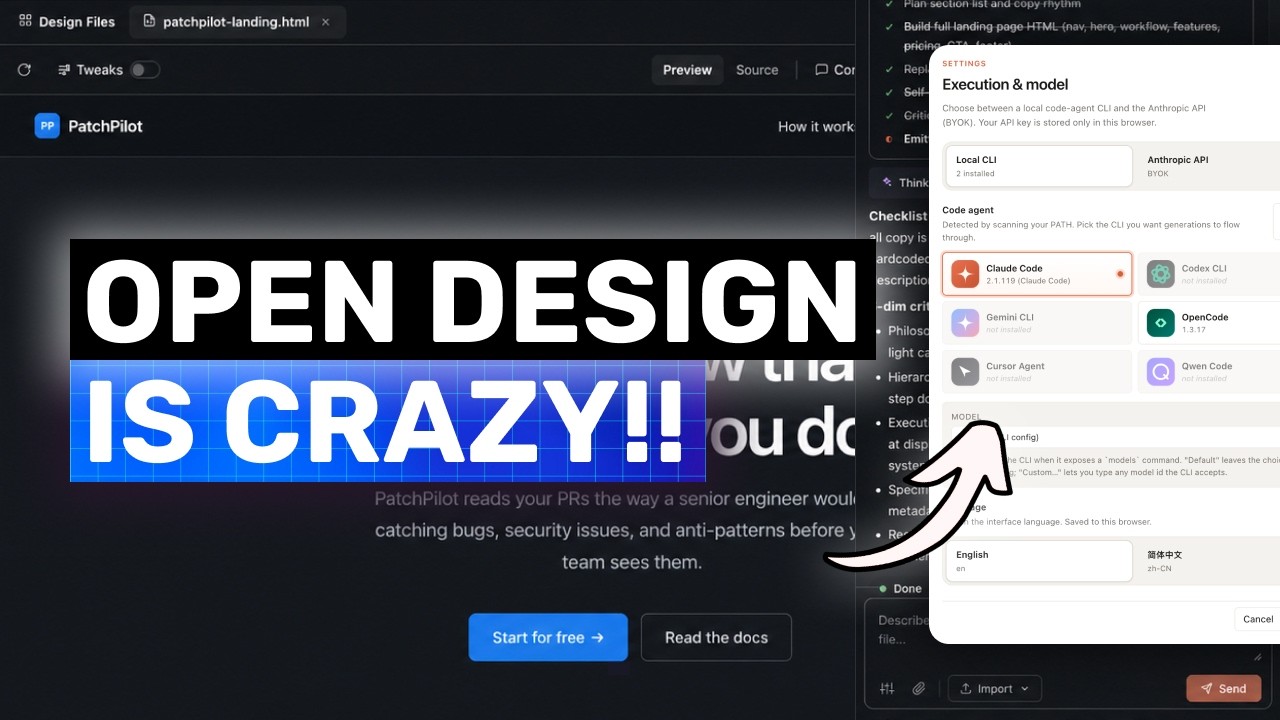 Open Design + Free APIs : THE BEST Open Alternative to Codex is FINALLY HERE!