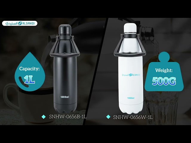 حافظة سوائل ساخنة وباردة 1 لتر - يحافظ على حرارة المشروبات لفترة طويلة، مقاوم للصدأ والكسر، سهل الحمل والاستخدام،ضمان سنتان