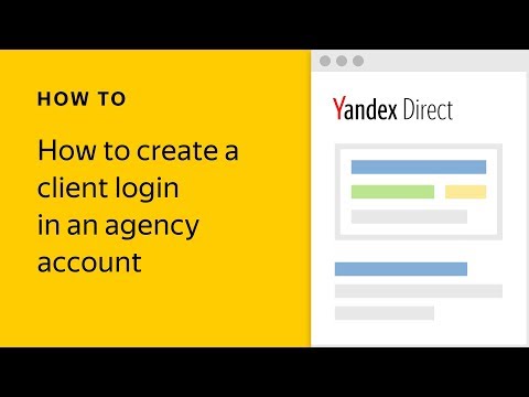 How to create a client login in an agency account