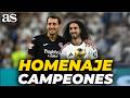 CUCURELLA y OYARZABAL reciben el HOMENAJE del BERNABÉU como CAMPEONES DEL MUNDO