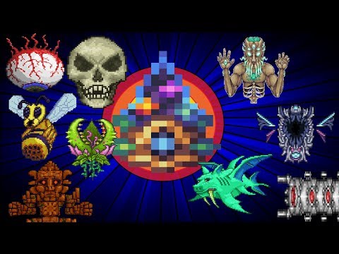 yharims crystal vs many bosses ll calamity mod ll fishron , moonlord , golem , plantera etc