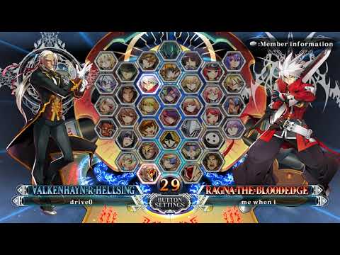 BlazBlue Centralfiction room matches- drive0 (Valkenhayn) VS Mordrehr (Ragna, Naoto, Bullet)