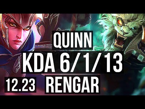 QUINN vs RENGAR (TOP) | 6/1/13, Rank 5 Quinn, 400+ games | KR Grandmaster | 12.23