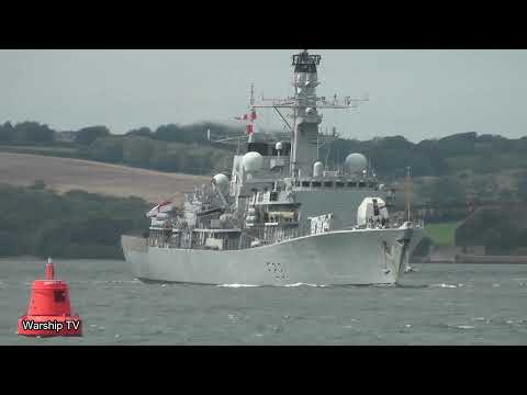 HMS ARGYLL F231 DEPARTS DEVONPORT NAVAL BASE AND PASSES ROYAL WILLIAM YARD, STONEHOUSE 17-8-21