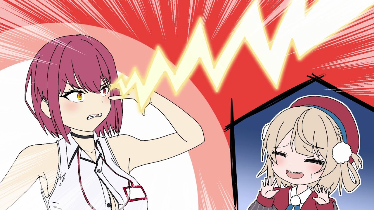 【手描き】しぐれういの凸待ちで好き放題する宝鐘マリン【ホロライブ/切り抜き漫画】