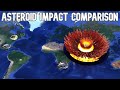 Asteroid impact Size Comparison On The Earth☄️🌎🔥