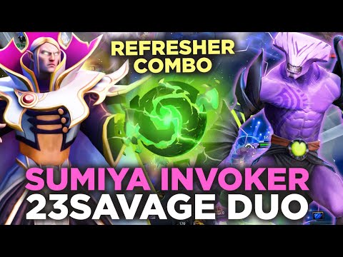 Sumiya Invoker & 23Savage Faceless Void Refresher Wombo Combo - Epic Comeback Unstopable Duo Dota 2