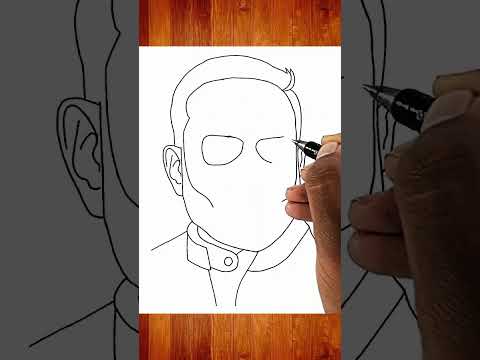 Modiji ki drawing easy outline - How to draw narendra modi ji drawing easy - #shorts #modiji #easy