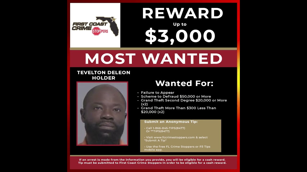 Tevelton Deleon Holder | Wanted | First Coast Crime Stoppers