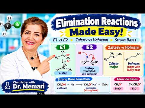 E1 vs E2 Reactions Made Easy! | Zaitsev vs Hofmann, SN1 vs E1 & Strong Bases