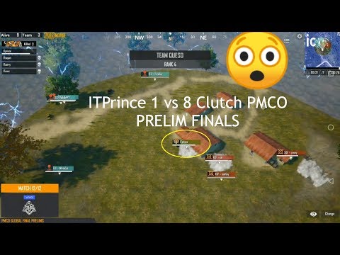OMG 😱 Must Watch!!! 1 vs 8 Clutch by IT Prince at PMCO PRELIM FINAL
