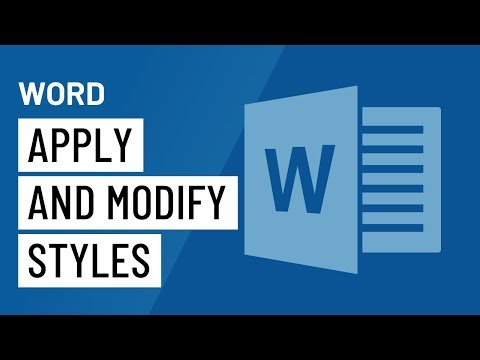 Word: Applying and Modifying Styles