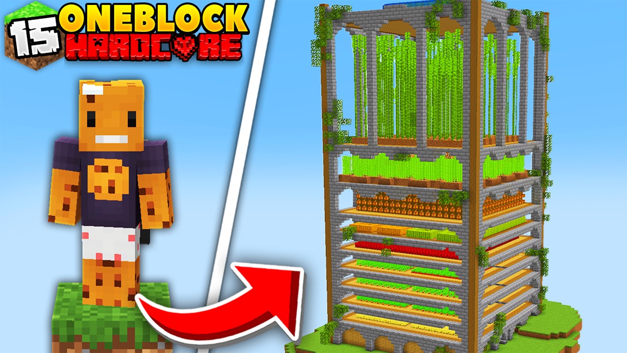 I Built the Biggest Farm in ONE BLOCK Minecraft
