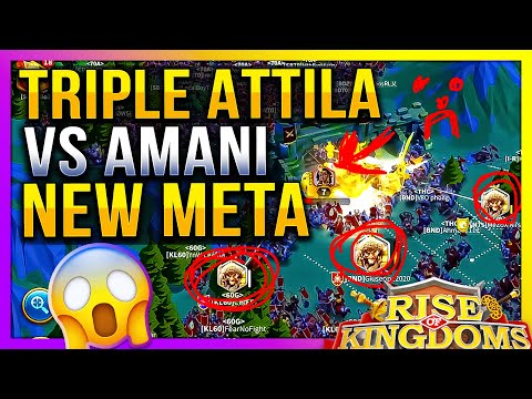 Triple Attila vs Amani = New Meta! (vs Amani) 🔥 Report included - Rise of Kingdoms ROK Fleisch