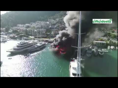 Fethiye'de özel marinada çıkan yangında 4 tekne zarar gördü