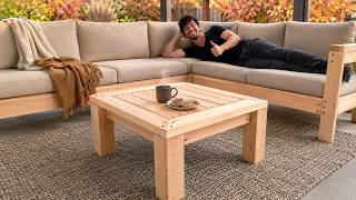 Square Outdoor Coffee Table with Slatted Top | DIY Beginner-Friendly Tutorial