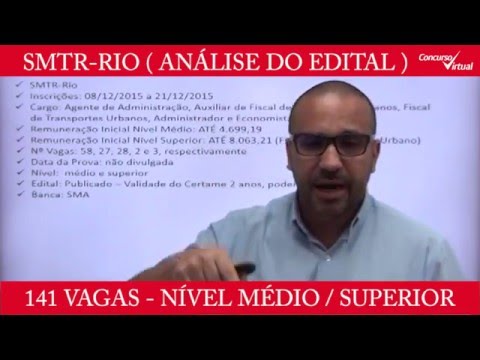 Informativo Concurso Virtual - Edital SMTR - RIO