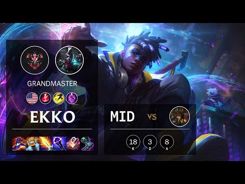 Ekko Mid vs Cassiopeia - NA Grandmaster Patch 10.24