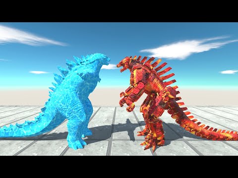 New Mecha Godzilla 2021 Lava Vs Monster Godzilla 2014 Ice Death Fall -Animal Revolt Battle Simulator