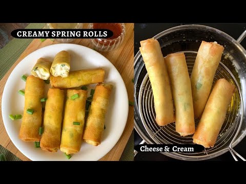 Cheese & cream spring Rolls | Creamy & crispy spring rolls | Flavours Of Food