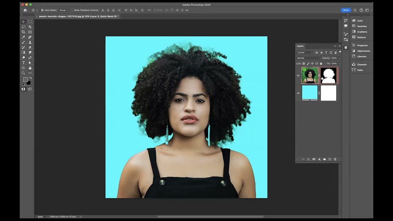 Remove background with image with curly hair - Adobe Photoshop