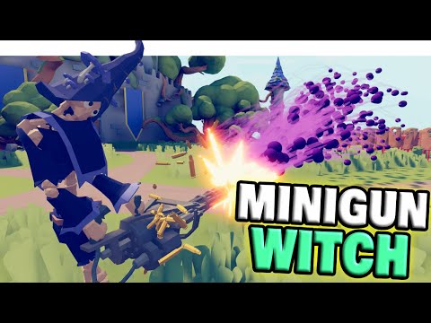 Minigun Witch vs Every Faction - TABS Unit Creator Update Mod Gameplay