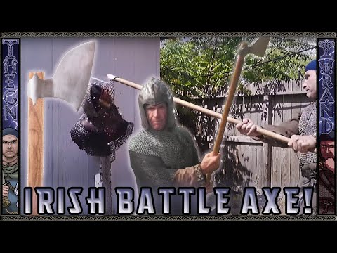 Irish Two Handed Battle Axe Vs Helmet & Chain Maille