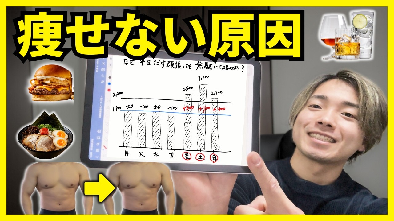 【徹底解説】平日頑張ってるのに痩せない理由、これです【ダイエット】