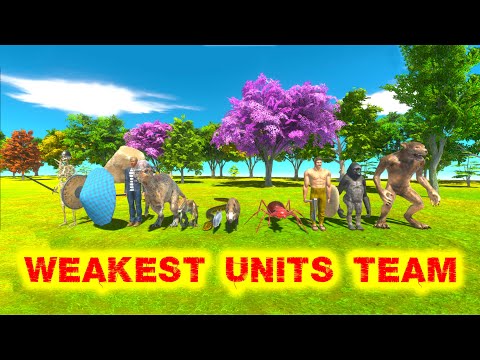 THE WEAKEST UNITS TEAM vs EVERY BOSS - Animal Revolt Battle Simulator ARBS
