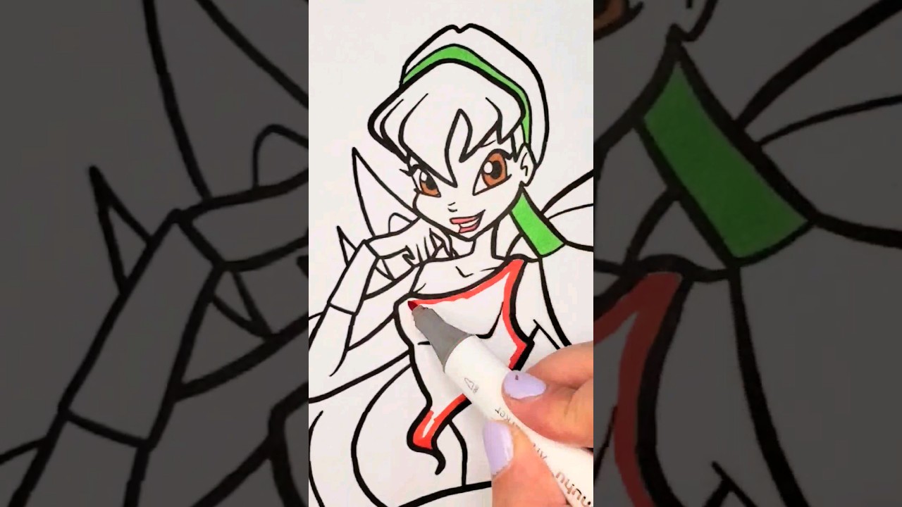 WINX CLUB Coloring Page STELLA in #Markers #winxclub #coloringchannel #kidsart #ohuhumarkers