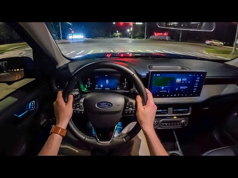 2025 Ford Maverick Lobo - POV Night Drive (Binaural Audio)