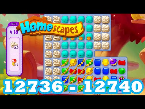 Homescapes Level 12736 - 12740 HD 3 - match puzzle Gameplay | android | IOS | 12737 | 12738 | 12739