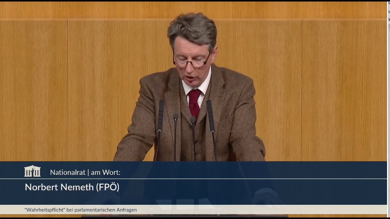 Norbert Nemeth - Wahrheitspflicht bei parlamentarischen Anfragen - 20.11.2025