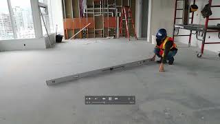 TESTING A CONCRETE SUBFLOOR FOR FLATNESS USING A 10&#39; STRAIGHTEDGE