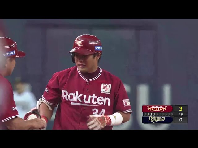 【2回表】ルーキー大活躍!! イーグルス・山崎 満塁の走者一掃先制タイムリー3ベースヒット!! 2018/9/18 Bs-E