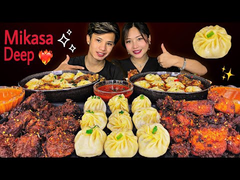 MUKBANG WITH MY BOYFRIEND❤️🔥| EATING MUTTON SOUP BHATTI MOMO😱PIROO SEKUWA🌶️|#mikasa