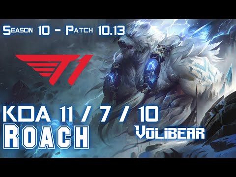T1 Roach VOLIBEAR vs MAOKAI Top - Patch 10.13 KR Ranked
