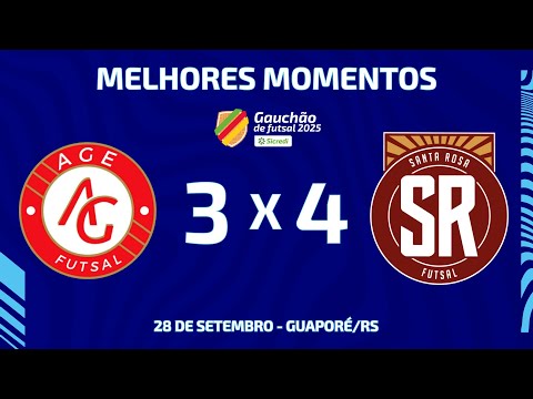 GOLS DO JOGO | AGE 3 X 4 SANTA ROSA | GAUCHÃO SICREDI SÉRIE A 2025